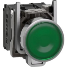 Schneider XB4BW33B5 Işıklı Yaylı Buton, Yeşil, 1 Na + 1 Nk, 24V LED