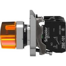 Schneider XB4BK125M5 Işıklı Mandal Buton, Sarı, 1 Na + 1 Nk, 220 Ac/dc Led, 2 Konum
