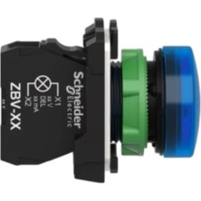 Schneider XB5AVB6 LED Sinyal Lambası, Mavi, 24V