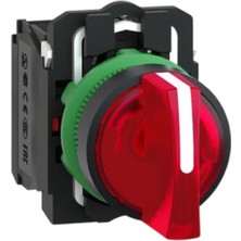 Schneider XB5AK134M5 Işıklı Mandal Buton, Kırmızı, 1 Na + 1 Nk, 220 Ac/dc Led, 3 Konum