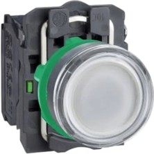 Schneider XB5AW3165 Işıklı Yaylı Buton, Beyaz, 1 Na + 1 Nk