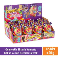 Comicus Surprise Oyuncaklı Sürpriz Yumurta Kakao ve Süt Kremalı Gevrek 20GR x 12 Adet
