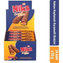 Bifa Niks Kaplamalı Karamelli Bisküvi 50 gr x 24 Adet