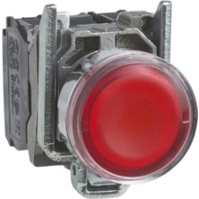 Schneider XB4BW3465 Işıklı Yaylı Buton, Kırmızı, 1 Na + 1 Nk