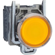 Schneider XB4BW35B5 Işıklı Yaylı Buton, Sarı, 1 Na + 1 Nk, 24V LED