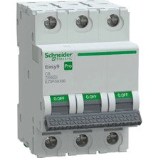 Schneider EZ9F59306 Pro 3 Faz, 6A, 10 Ka, C Tipi Otomat Sigorta