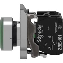 Schneider XB4BW33M5 Işıklı Yaylı Buton, Yeşil, 1 Na + 1 Nk, 220V LED