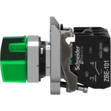 Schneider XB4BK133B5 Işıklı Mandal Buton, Yeşil, 1 Na + 1 Nk, 24 Ac/dc Led, 3 Konum