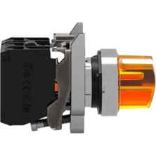 Schneider XB4BK125B5 Işıklı Mandal Buton, Sarı, 1 Na + 1 Nk, 24 Ac/dc Led, 2 Konum