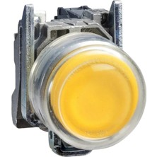 Schneider XB4BP51 Plastik Kılıflı Yaylı Buton, Sarı