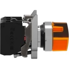 Schneider XB4BK135M5 Işıklı Mandal Buton, Turuncu, 1 Na + 1 Nk, 220 Ac/dc Led, 3 Konum