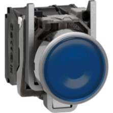 Schneider XB4BW36B5 Işıklı Yaylı Buton, Mavi, 1 Na + 1 Nk, 24V LED