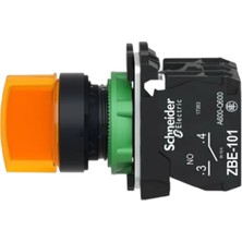Schneider XB5AK135M5 Işıklı Mandal Buton, Turuncu, 1 Na + 1 Nk, 220 Ac/dc Led, 3 Konum