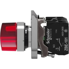 Schneider XB4BK124B5 Işıklı Mandal Buton, Kırmızı, 1 Na + 1 Nk, 24 Ac/dc Led, 2 Konum