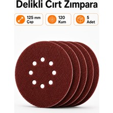 Nzb (5 Adet) Delikli 125 mm Cırt Zımpara 120 Kum Kaporta Duvar Metal Mobilya Cila Parlatma Zımparalama