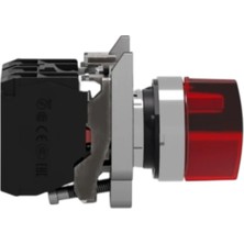 Schneider XB4BK134M5 Işıklı Mandal Buton, Kırmızı, 1 Na + 1 Nk, 220 Ac/dc Led, 3 Konum