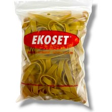 Ekoset Extra Kalın Geniş Kauçuk Paket Ambalaj Kasa Lastiği 100 Adet 130 x 10 mm Doğal Renk