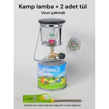 MOOD CLASS Kamp Pilnik Karavan Çadır Evde Iş Yerinde Gazlı Pratik Kamp Lamba + Yedek Tül 450GR Gaz Kartuşlu Lüks Gazlı Lamba