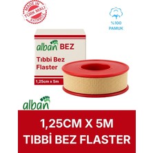 Alban Tıbbi Bez Flaster 1,25 cm x 5 M Pamuklu Medikal Sabitleme Bandı Tekli Rulo