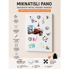 Pınars Mıknatıslı Pano, beyaz Renk, 40X60 Cm, Dekoratif Metal Magnet Panosu