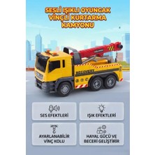 Farbu Oyuncak 1:12 Sürtmeli Sesli Işıklı Oyuncak Vinç