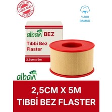 Alban Tıbbi Bez Flaster 2,5 cm x 5 M Pamuklu Medikal Sabitleme Bandı Tekli Rulo