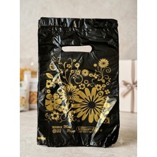 Omeyva Baskılı Siyah Küçük Blok El Geçme Poşet Torba - No : 0 - 20X30 Cm. - 1000 Adet