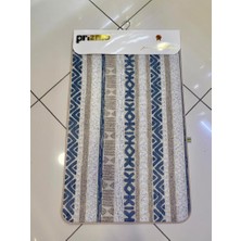 Jakar Gri Ekru Desenli 2'li Banyo Paspası 60X100 + 50X60CM