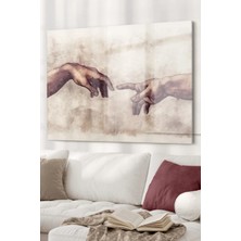 Marsilyan Michelangelo Tanrının Eli Modern Dekoratif Cam Duvar Tablosu | Duvar Sanatı | Seri QH5D53