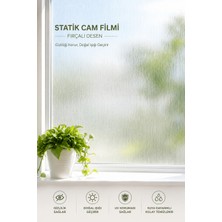 Deconitte Statik Cam Filmi Fırçalı Desen Yapışkansız Buzlu Cam ve Duşakabin Kaplama Uv Koruma Folyo 60CMX100CM