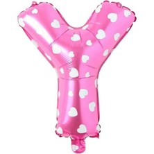 Sefa Ticaret Y Harfi 16 Inç Pembe Kalpli Renk Folyo Balon 36 cm (Pembe)
