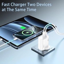 Sefa Ticaret HP-C31 45 Watt Gan Şarj Adaptörü 2-Port Charger Hızlı Şarj Adaptörü Type C Kablo Dual-Port Charger Qc 3.0