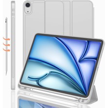 Sefa Ticaret Imieet iPad Air 11 Inç Kılıf M3(2025) / M2 (2024), iPad Air 5. / 4. Nesil Kılıf 2022/2020 10,9 Inç Kalem Tutuculu, Yumuşak Tpu Arka Kısımlı Üç Katlı Akıllı Kılıf (Açık Gri)