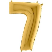 Sefa Ticaret 7 Rakamlı 16 Inç Gold Renk Folyo Balon 36 cm (Altın)