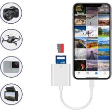 Sefa Ticaret Lightning Girişli iPhone 11 12 13 14 Uyumlu Kart Okuyucu Sd Kart Adaptörü Tf Kart Okuyucu Disk Adaptörü Mobil Kart Okuyucu Hızlı Aksesuarları Bağlayın - (S101 - Lightning)