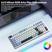Sefa Ticaret Aula F99 Mekanik Rgb Graywood V4 Switch 3 Modlu Kablosuz Makrolu Hot Swap Türkçe Q Klavye Lacivert