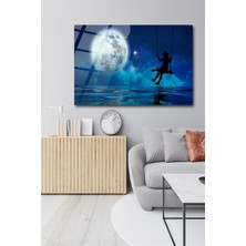 Marsilyan Dolunay ve Salıncaktaki Kız Cam Tablo | Şık Modern Duvar Dekorasyonu | Seri SYJ4OA