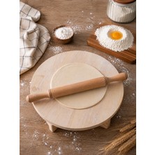 Erçelik Çam Ayaklı Hamur Tahtası 50 cm Ahşap Hamur Açma Sofrası Yufka Ekmek Börek Tahtası