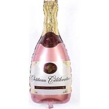 Sefa Ticaret Rose Gold Şampanya Şişesi Şekilli Folyo Balon