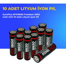 Ümit Maker Europlus EPX18650 Freedom 3000 Mah 3.6V 10 Adet Lityum Iyon Pil
