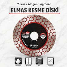 Badem10 RRQ115 115 mm Yüksek Altıgen Segment Çift Taraflı Kaplamalı Elmas Kesme Diski