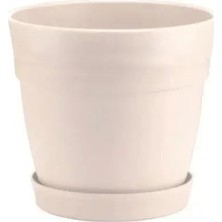 Poliwork Tabaklı Plastik Saksı 4 Lt – 20x19 cm Yuvarlak Çiçek ve Bitki Saksısı