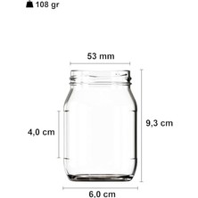 Sefa Ticaret 190 ml Şeffaf Kavanoz 190 cc Konserve Metal Kapaklı Cam Kavanoz 6 Adet