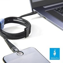 Sefa Ticaret Shaza Apple iPhone Lightning 5A 100 W Örgülü Hızlı Şarj ve Data Kablosu 1 Metre