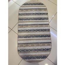 Jakar Gri Desenli Oval Yolluk/paspas 75X150CM