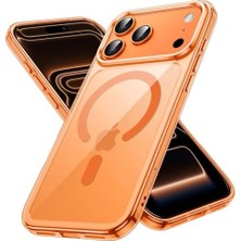 Sefa Ticaret iPhone 17 Pro Max Kılıf 6.9" Magsafe ile Uyumlu Güçlü Manyetik Kılıf, Sararmaz Sert Pc Çevre Dostu Kapak, Hoparlör Filtreli, Gerçek Buton Hissi, Kamera Yükseltili, Ince Kapak, Case - Turuncu