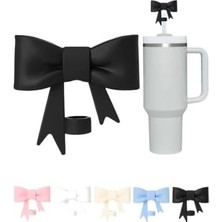 Sefa Ticaret Yenigeldi 1 Adet Siyah Fiyonklu 10MM Stnly Quencher Uyumlu Silikon Pipet Toz Koruyucu Kapak