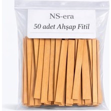 Sefa Ticaret 50 Adet Ahşap Fitil - 15 cm Uzunluk, 1.5 cm Genişlik, Mum Yapımı Için Doğal Ahşap Fitil Seti