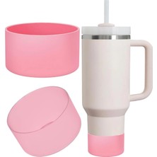Sefa Ticaret 1 Adet Silikon Taban Koruyucu –   20/30/40 Oz ile Uyumlu – Bardak Altı Kılıfı, Kaymaz ve Sessiz Kullanım – Pembe Renk