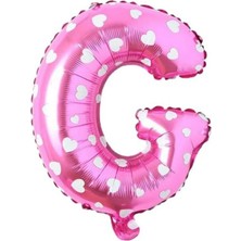 Sefa Ticaret G Harfi 16 Inç Pembe Kalpli Renk Folyo Balon 36 cm (Pembe)